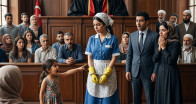 Zengin iş insanının kızı duruşma salonuna girip üvey annesini işaret etti.