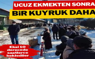 Soğuk havada metrelerce kuyruk…