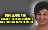 EMİNE VARMIŞ YILIN EN BAŞARILI BAŞKANI SEÇİLEREK BASIN ÖDÜLÜNE LAYIK GÖRÜLDÜ