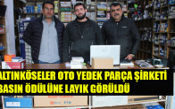 ALTINKÖSELER OTO YEDEK PARÇA ŞİRKETİ BASIN ÖDÜLÜNE LAYIK GÖRÜLDÜ