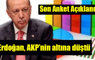 Anket: Erdoğan, AKP’nin altına düştü