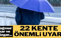 Meteoroloji’den 22 kente yağmur, kar ve rüzgar uyarısı…