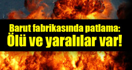 Barut fabrikasında patlama: Ölü ve yaralılar var
