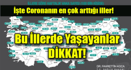 İşte Coronanın en çok arttığı iller