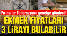 Fırıncılar Federasyonu: Ekmek fiyatı 3 lirayı bulabilir