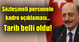 Sözleşmeli personele kadro açıklaması… Tarih belli oldu