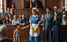 Zengin iş insanının kızı duruşma salonuna girip üvey annesini işaret etti.