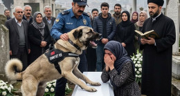 Oğlunun cenazesinde yaşlı polis köpeği tabuta saldırınca herkes onu deli sandı,