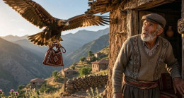 Tel örgüye takılmış kartalı serbest bıraktı. Şafak vakti, 7 kartal çiftliğini kapladı