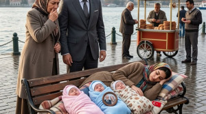 Milyoner, eski eşini bir bankta 3 bebekle uyurken buldu