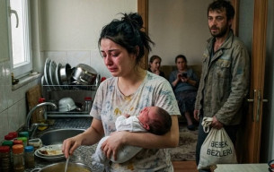 KOCASI HABERSİZCE EVE GELDİ VE KARISINI BEBEĞİ KUCAĞINDA YEMEK YAPARKEN BULDU