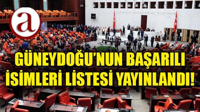 GÜNEYDOĞU’NUN BAŞARILI İSİMLERİ LİSTESİ YAYINLANDI