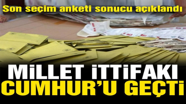 Son seçim anketi: Millet, Cumhur’u geçti