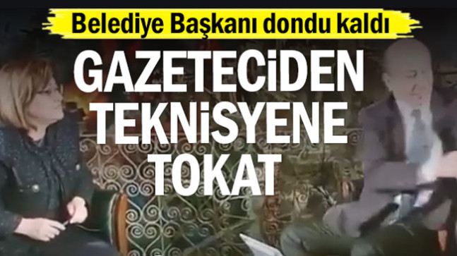 Belediye Başkanı dondu kaldı… Muharrem Sarıkaya ses teknikerini tokatladı