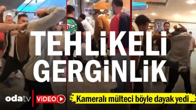 Kameralı mülteci böyle dayak yedi