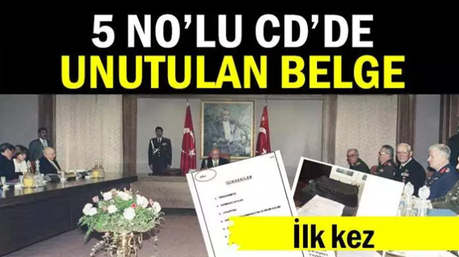 5 NO’lu CD’de unutulan belge