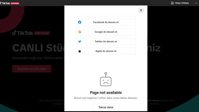 TikTok Live Studio oturum açılamıyor Hatası Kesin Çözüm..