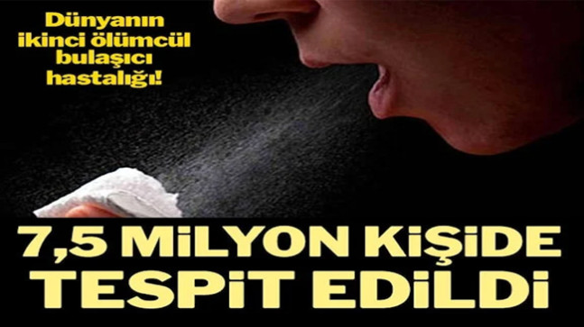 Dünyanın ikinci ölümcül bulaşıcı hastalığı! 7,5 milyon kişide tespit edildi