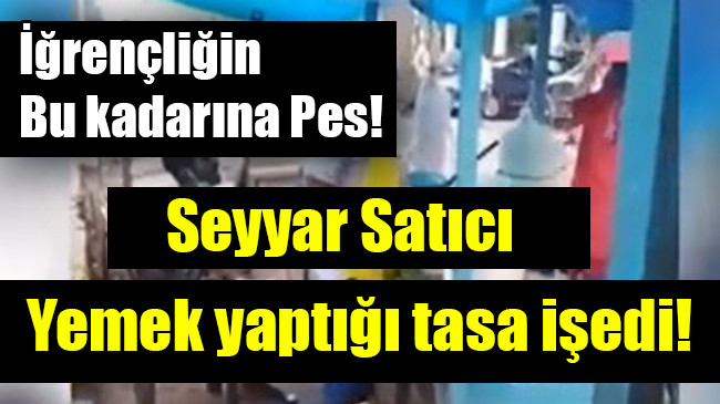 Yemek yaptığı tasa işedi