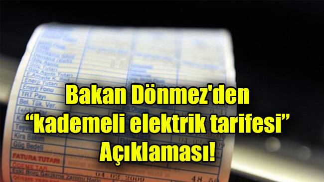 Bakan Dönmez’den  “kademeli elektrik tarifesi” Açıklaması!