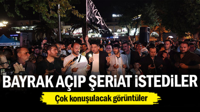 Siyah Kelime-i Tevhid bayrağı açıldı şeriat çağrısı yapıldı