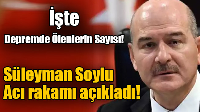 Süleyman Soylu acı rakamı açıkladı